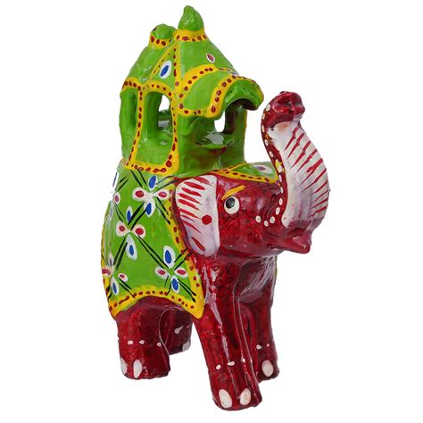 Decorative Elephant Showpiece Animal Figurines- Multicolor – eCraftIndia