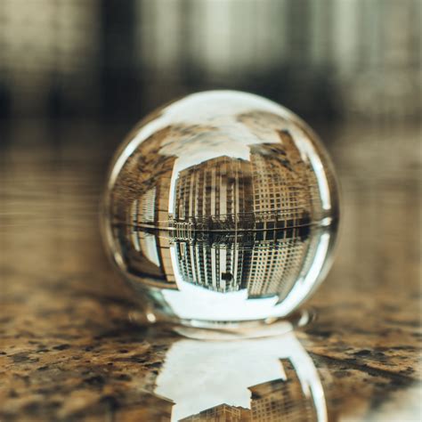 Download wallpaper 2780x2780 crystal ball, ball, buildings, water ...