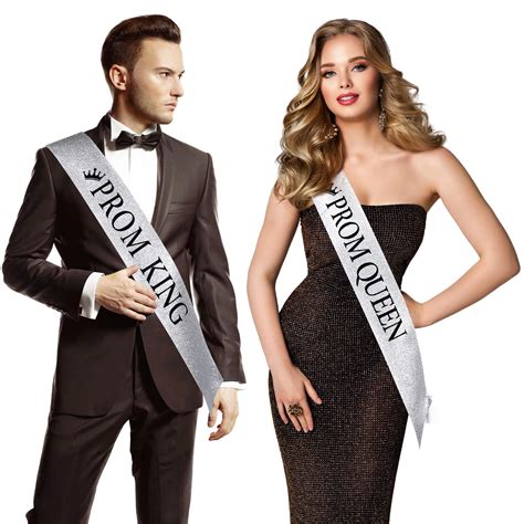 Amazon.com: Lyrow 2 Pcs Prom King and Prom Queen Sashes, Graduation ...