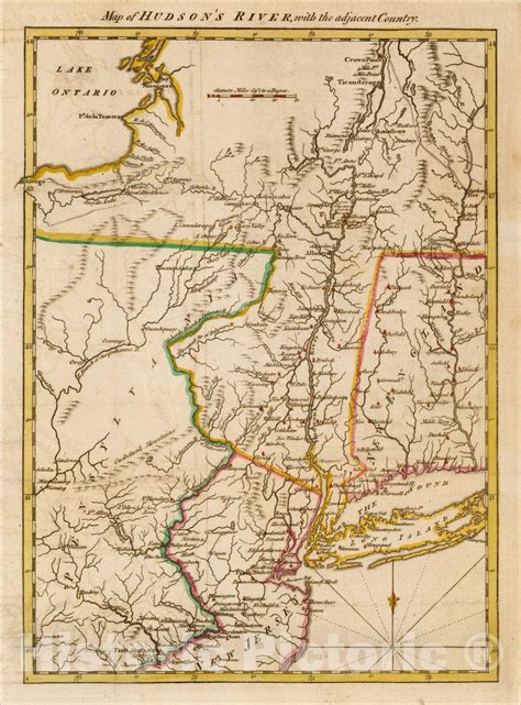 Historic Map : Map of Hudson's River, with the adjacent Country, 1778 ...