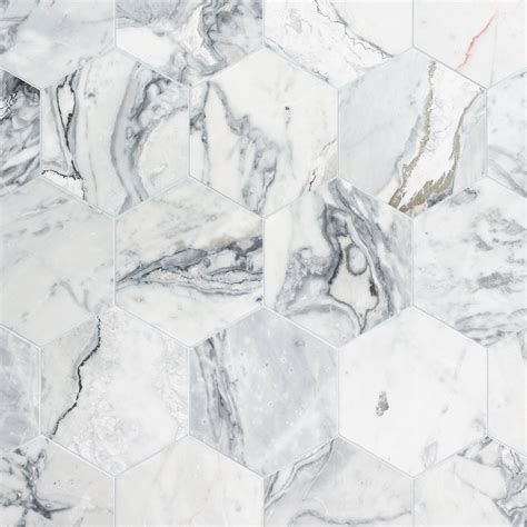 Viviano Marmo | Calacatta Brilliant Polished Hexagon Marble Tile, 10 x ...