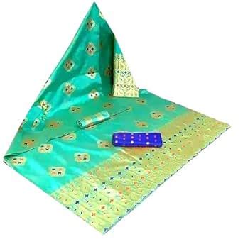 Buy Women`s Assamese Assamese Mekhela Sador Paat Santal Parhar Fabric ...