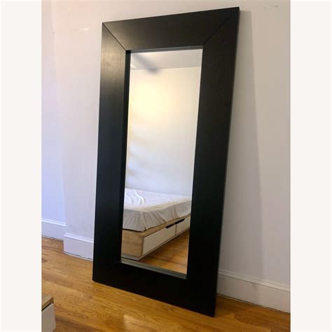 IKEA Mongstad Floor Mirror in Black Stained Wood - AptDeco