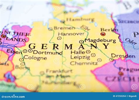 germany on a map in europe