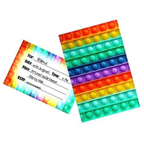 Partyzon Pop It Theme Birthday Invitation Cards with Envelopes for Boys ...