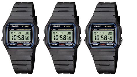 Buy F91W-1 Mens Special Package Deal 3 Classic Chronograph Alarm ...