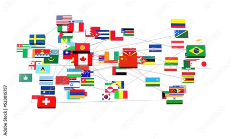 Globe International World Flags Stock Illustration | Adobe Stock