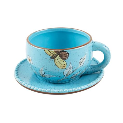 Chumbak Floral Hummingbird Cup and Saucer Set : Amazon.in: Home & Kitchen
