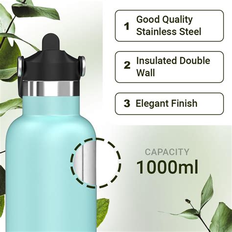 Riotuff Insulated Stainless Steel Leak Proof Water Bottle 24 Hours Hot ...