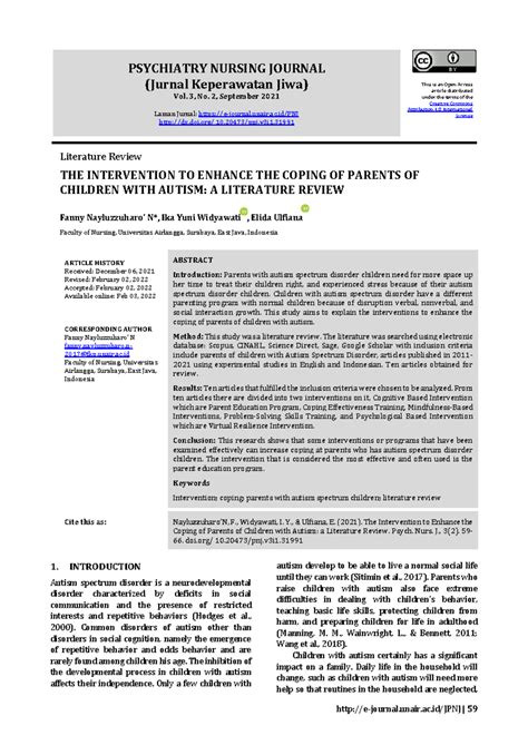Artikel The Intervention to Enhance the Coping of Parents of Children ...