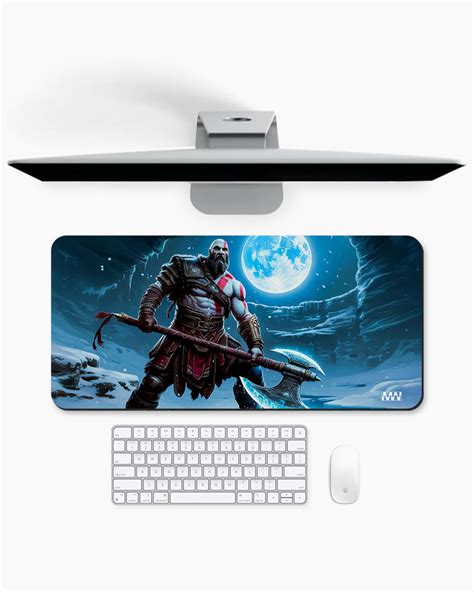 Frostbound Fury Moonlit Axe Wielder Deskmat – MW Stuffs