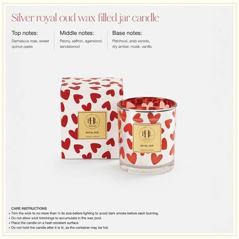 Silver Heart Print Wax Filled Votive