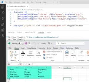 How to Export an Output to a CSV File From PowerShell 的图像结果