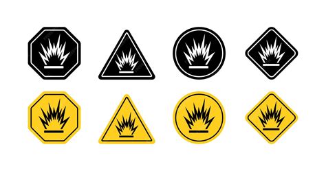 Premium Vector | Warning sign set icons Flat style Vector icons