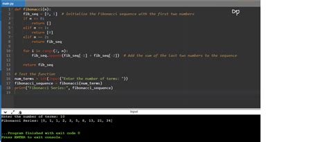 Fibonacci Series Using Loops in Python 的图像结果