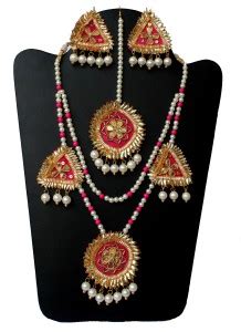 BE BOLD DESIGN BY DEEPIKA Fabric Pink, Gold Jewellery Set Price in ...
