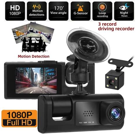 HD 1080P Car Dual Lens Dash Cam Front/Rear/Inside | Ubuy India