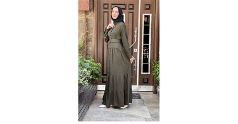 Khaki Hijab Dress 0222SGS.HKY | Sefamerve