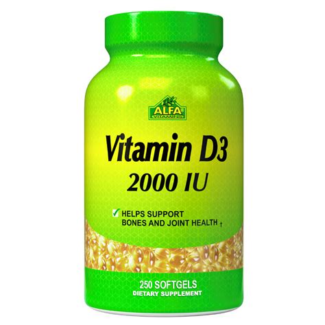 Vitamin D3 2000 IU - 250 softgels – Alfa Vitamins Store