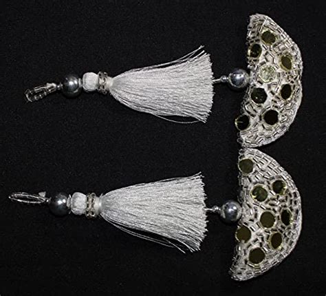 Trendy and Ethnic Silver Thread Tassel Handmade Silver Latkan Crafted ...