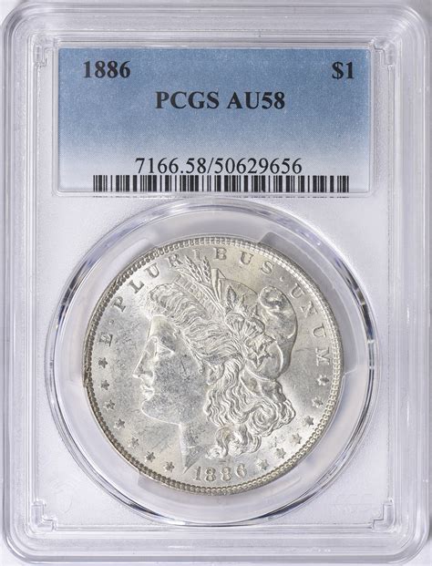 1886 Morgan Silver Dollar PCGS AU-58 (Item 1729176) | GreatCollections ...