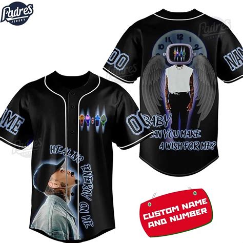Chris Brown Healing Energy Custom Baseball Jersey Style - Padres Jersey ...