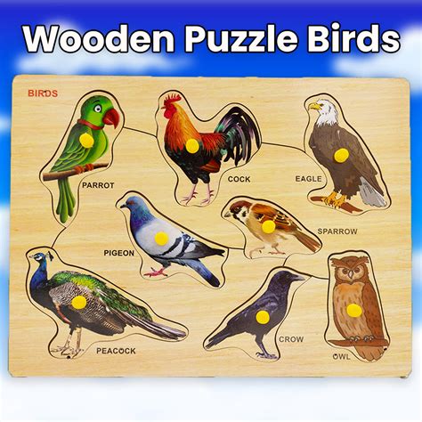 Toybharat Wooden Puzzle Bird | Multicolour | Wooden Toys | Birthday Gi ...