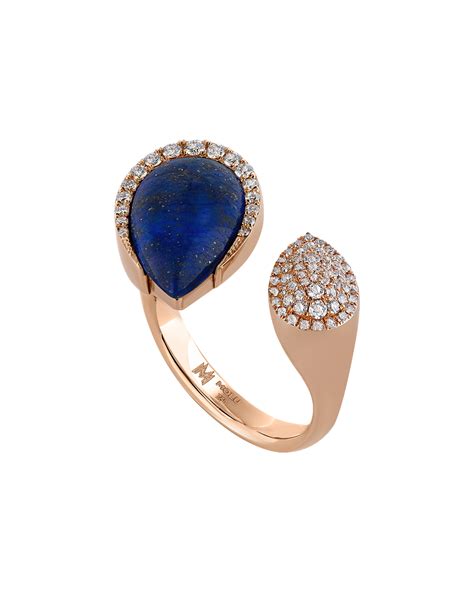 Tropica Colors Pırlantalı Lapis Lazuli Yüzük | Molu