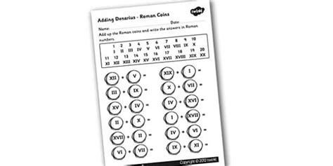 Roman Coins Addition Worksheet (teacher made) - Twinkl