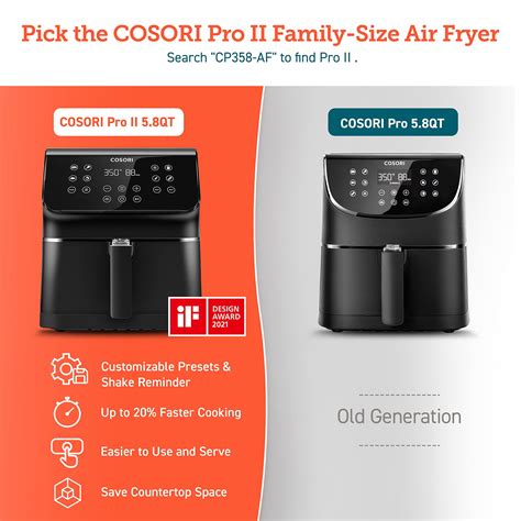 Buy COSORI Pro II Air Fryer Oven Combo, 5.8QT Max Xl Large Cooker with ...