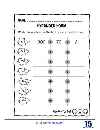 Image result for Expanded Form Grade 4 Worksheets