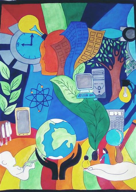 Science and Technology Poster Drawing 的图像结果