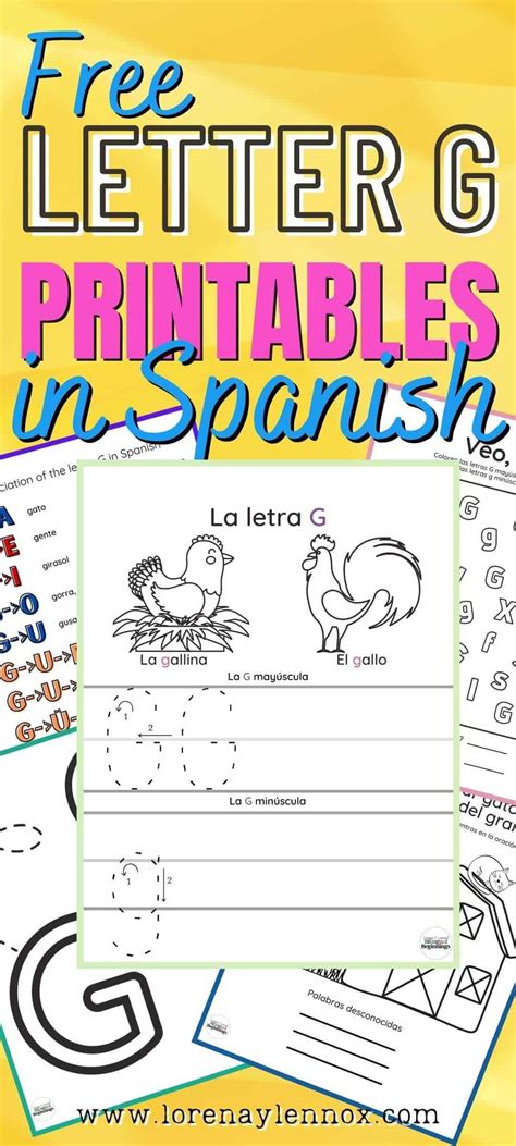Letter G Printables in Spanish-FREE - Bilingual Beginnings