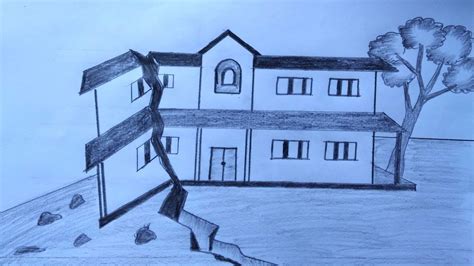 how to draw natural disasters step by step || Drawing scenes of ...