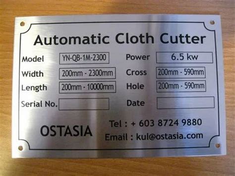 Aluminium Name Plates - Identification Name Plate Manufacturer from Pune