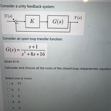 Image result for Unity Feedback Closed Loop Transfer Function