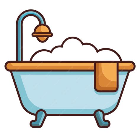 Bathtub clip art and Vector Design With a White Background | Premium AI ...