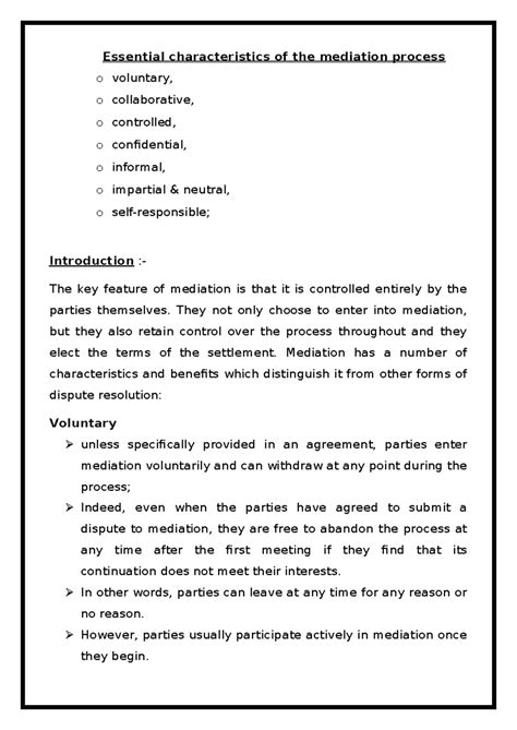 4.Characteristics of the Mediation Process: Essential Aspects Explained ...