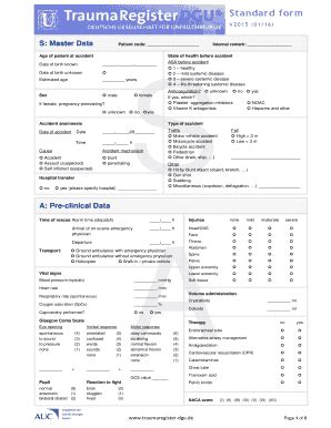 Fillable Online Standard form - TraumaRegister DGU Fax Email Print ...