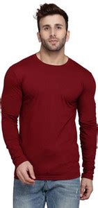 Morewill Solid Men Round Neck Maroon T-Shirt - Buy Morewill Solid Men ...