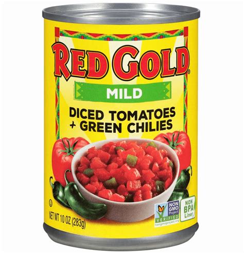 Red Gold Mild Diced Tomatoes with Green Chilies, 10 oz Can (6 pack ...