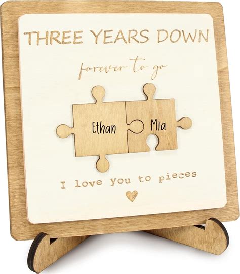 Amazon.com: 3 Year Anniversary Unique Gift for Couples - Personalized ...