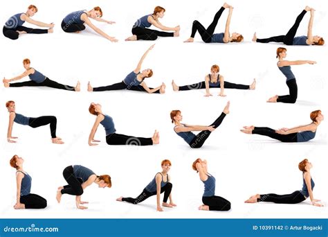 Woman In Various Sitting Yoga Poses Stock Photography - Image: 10391142