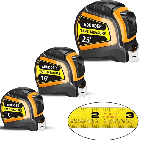 3 Pack Tape Measures, Measuring Tape(10', 16'and 25'),Easy Read ...