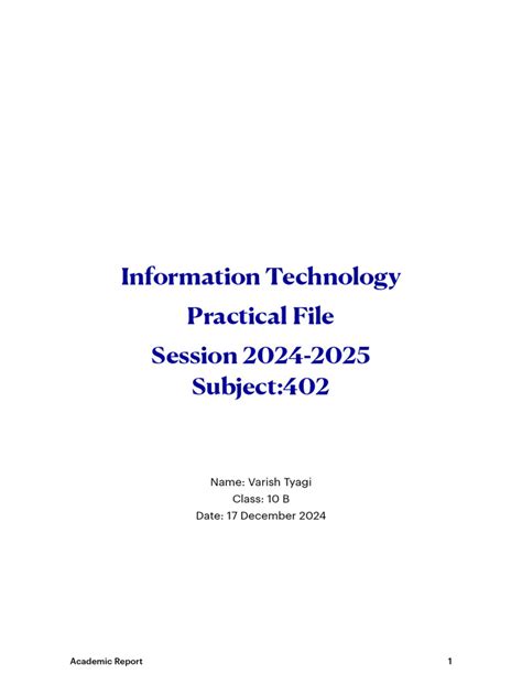 Image result for Academic Repport Example