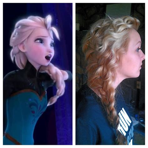 Frozen's Elsa hairstyle (my sister did this) | Hair style korea, Elsa ...