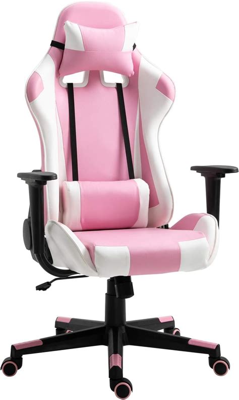 Gaming Chair Pink White Adjustable Swivel Ergonomic India | Ubuy