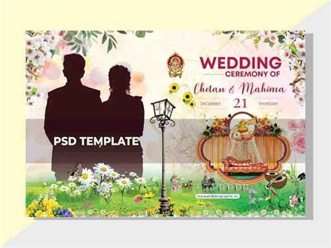 Best Design of Wedding Flex Banner PSD Photoshop Template for Download