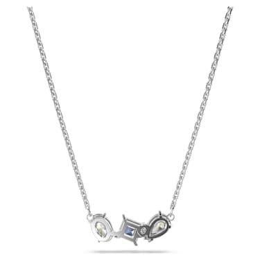 Mesmera pendant, Mixed cuts, Blue, Rhodium plated | Swarovski