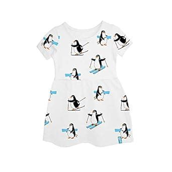 Buy YouGotPlanB Girl's A-line Above Knee Length Printed Penguin Party ...